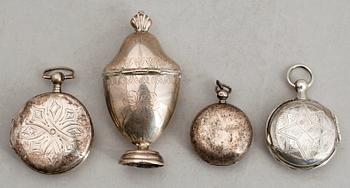 DOSOR, 4 st, silver, 1800-tal. Vikt ca 82 g.