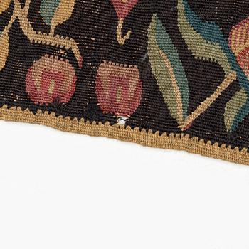 A carrige cushion, 'Bebådelsen (The Annunciation)', tapestry weave, 98 x 45 cm, southwestern Skåne 1801, signed MID.