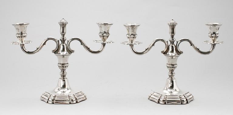 KANDELABRAR, 1 par, silver.