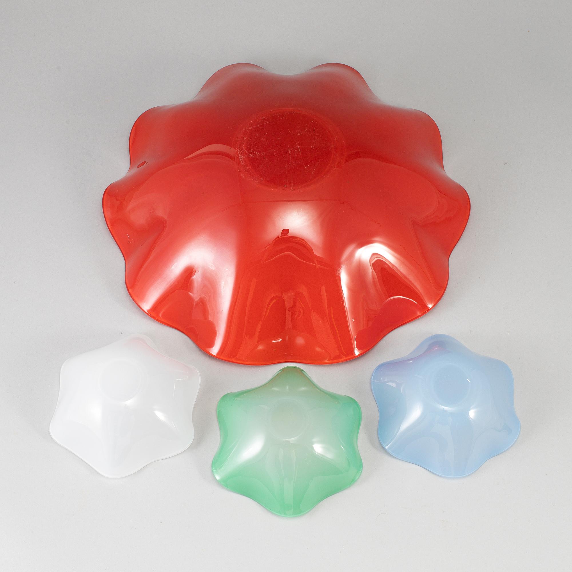 SVEN PALMQVIST, 4 glass bowls, Orrefors.