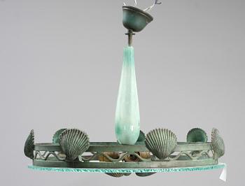 TAKLAMPA, art deco, 1900-talets första hälft. Diam 60.