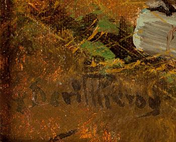 OKÄND KONSTNÄR, olja på duk, otydligt signerad, 18/1900-tal.