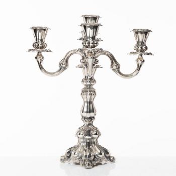 A silver candelabrum, marks of Kultakeskus Oy, Hämeenlinna, Finland 1973.