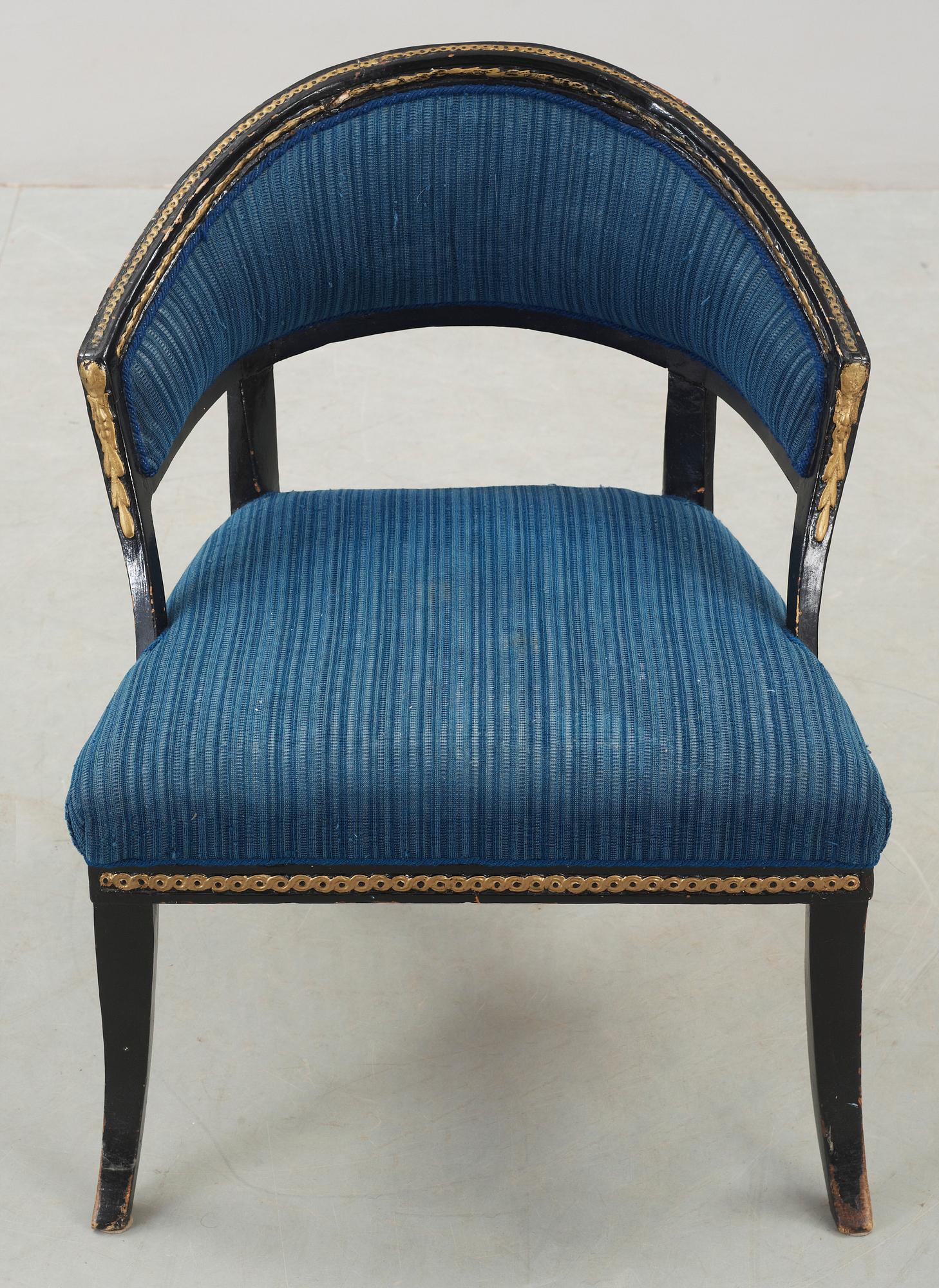 BALJFÅTÖLJ, sengustaviansk, tidigt 1800-tal.