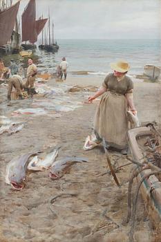 336. Anders Zorn, ”Fiskmarknad i St Ives”.