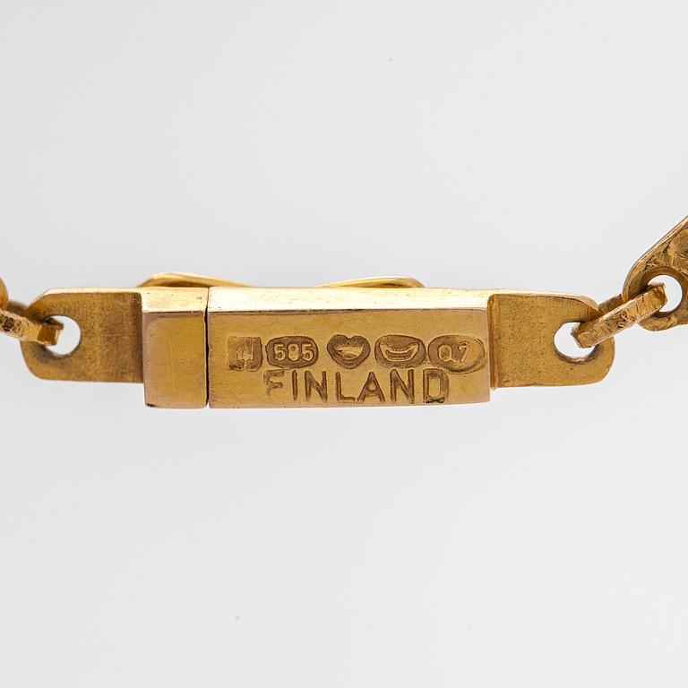 Björn Weckström, a 14K gold 'Lapland booms' necklace for Lapponia 1969.