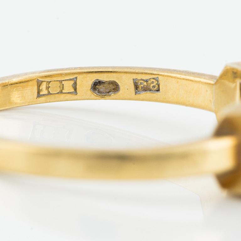 Wiwen Nilsson, ring, 18K guld med bergkristall, Lund 1941.