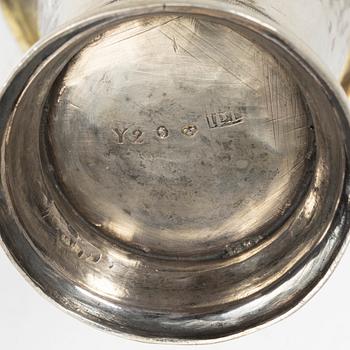 Five Swedish silver beakers, 18th/19th century.