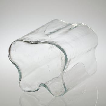 An Alvar Aalto clear glass mould-blown vase, Iittala, Finland 1950-60's.