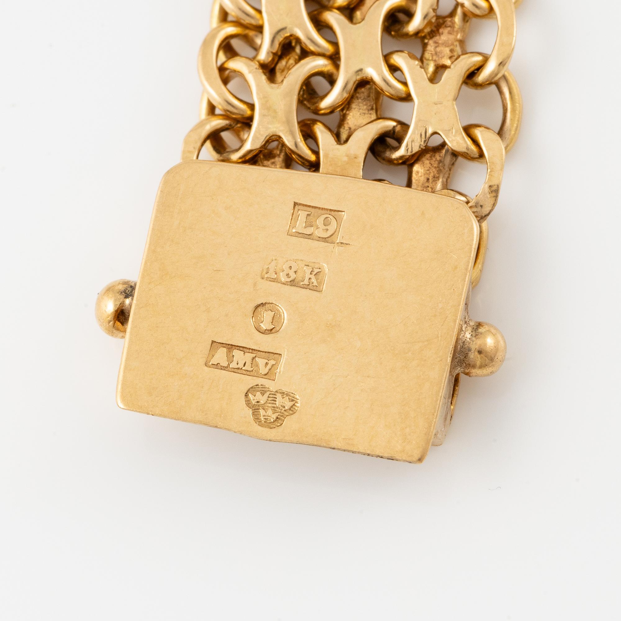 Three links, bracelet, 18K rose gold, x-link.