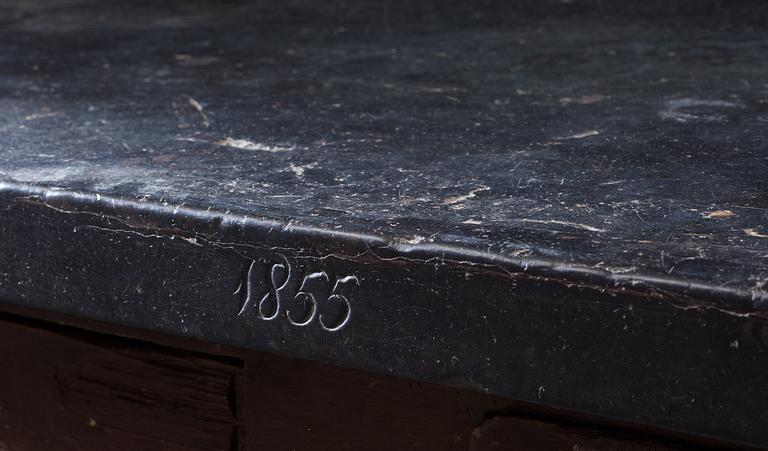 A Swedish 19th century stone top table.