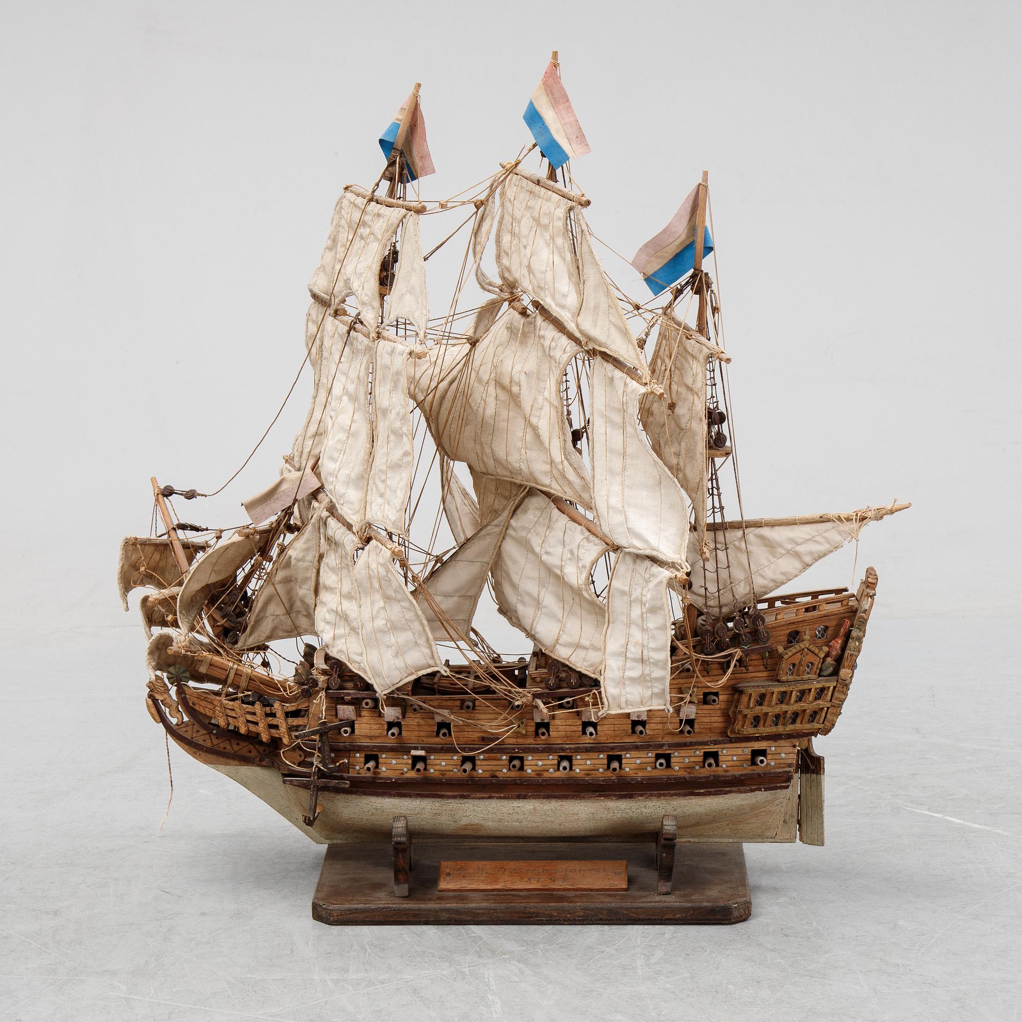 A model of a ship, mid 20th Century.