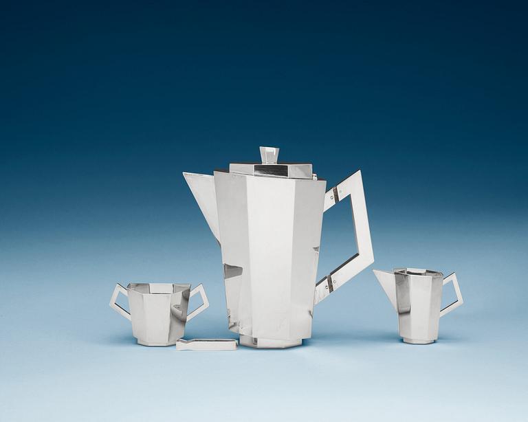 A four pcs sterling tea service, by Albrecht, Lund 1956.