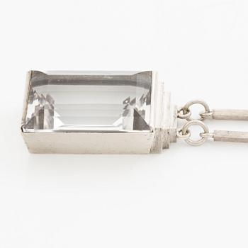 Wiwen Nilsson, a necklace, silver with rock crystal, Lund 1942.