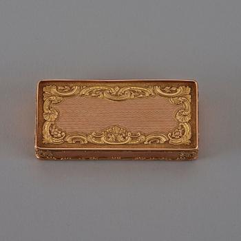 An Austrian 19th century gold snuff-box, marked 1840.