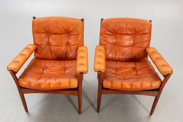 Armchairs, a pair, 1960s-70s, JOC.