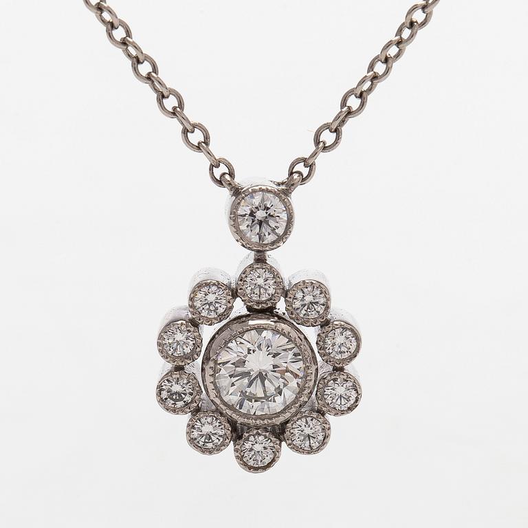Tiffany & Co, kaulakoru, platinaa ja  briljanttihiottuja timantteja.