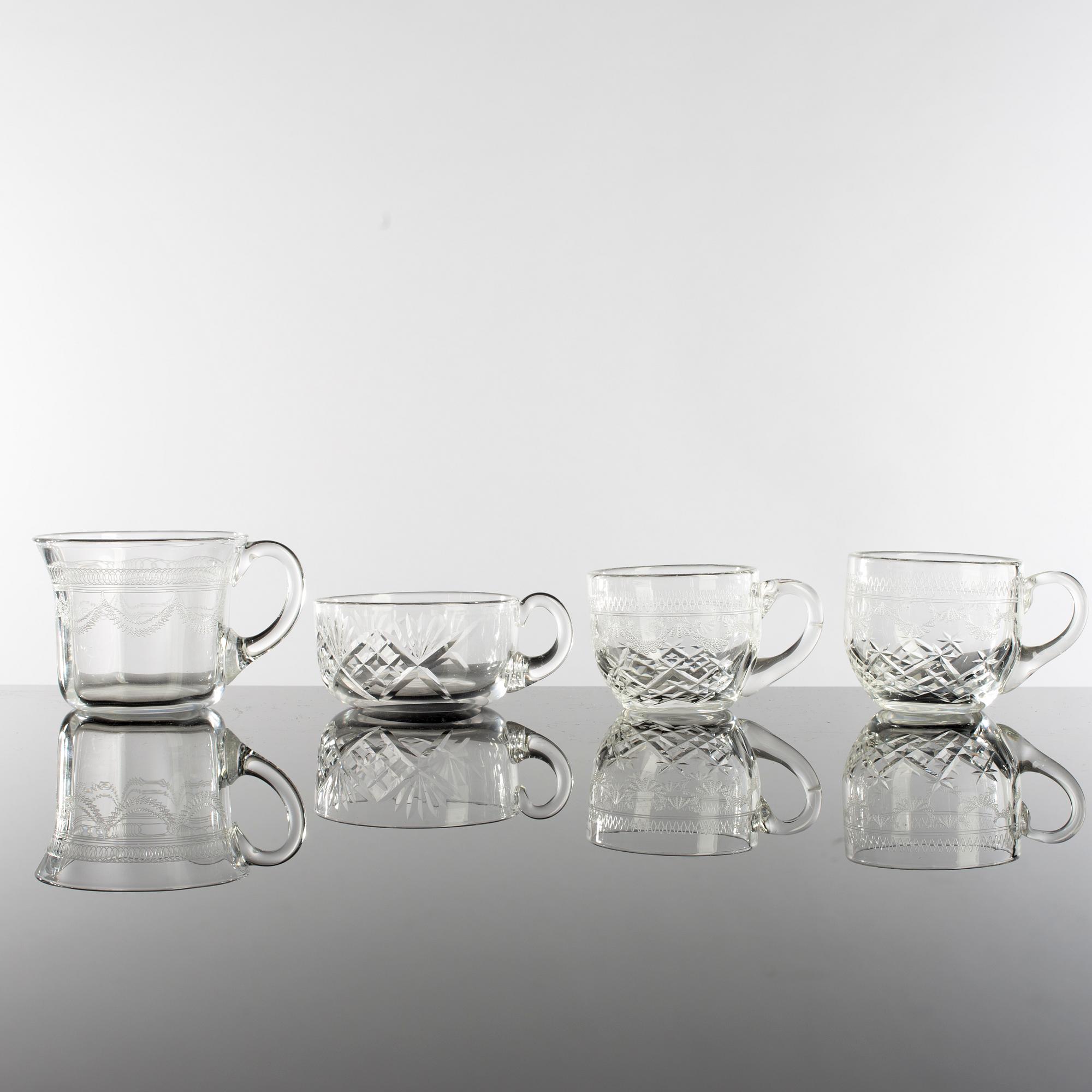 PUNSCHMUGGAR, 19 st. Bl a Kosta, Helga och Pall Mall, omkring 1900.