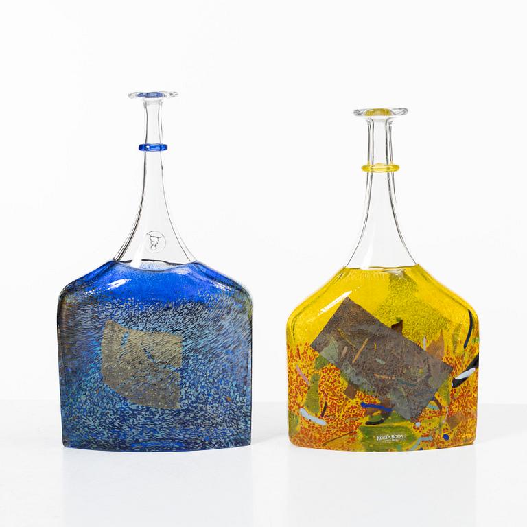 Bertil Vallien, four 'Satellite' vases, Kosta Boda, Sweden.