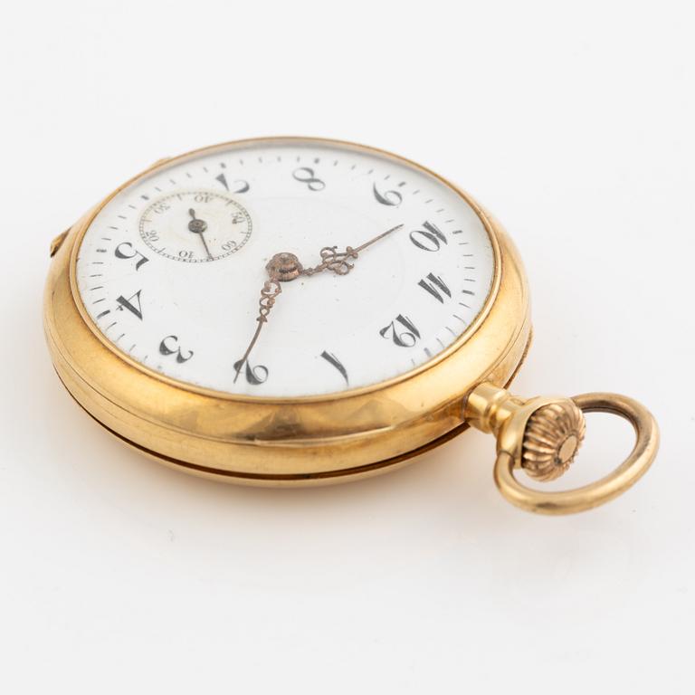 Pocket watch, 18K gold, 33 mm.