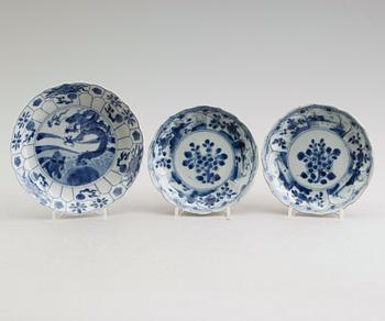 FAT, 3 st (2+1), porslin, Kina, Kangxi 1662-1722.