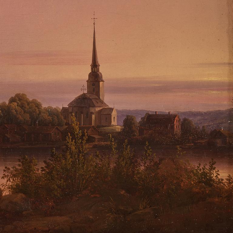 Joseph Magnus Stäck, Vy av Gripsholms slott och Mariefreds kyrka.