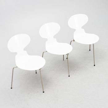 Arne Jacobsen, a set of three 'Myran' chairs, Fritz Hansen, Denmark, mid 20th century.