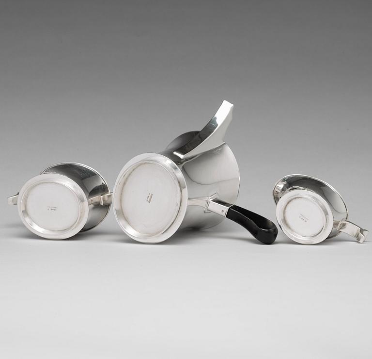 John Färngren, kaffeservis, Stockholm 1930, silver.