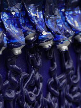 Arman (Armand Pierre Fernandez), ”Monochrome accumulation no 2505 (Ultramarin blue)”.