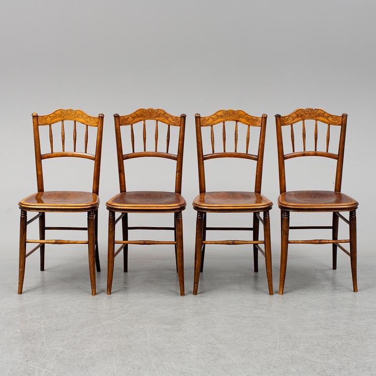 A set of four chairs, early 20th century.