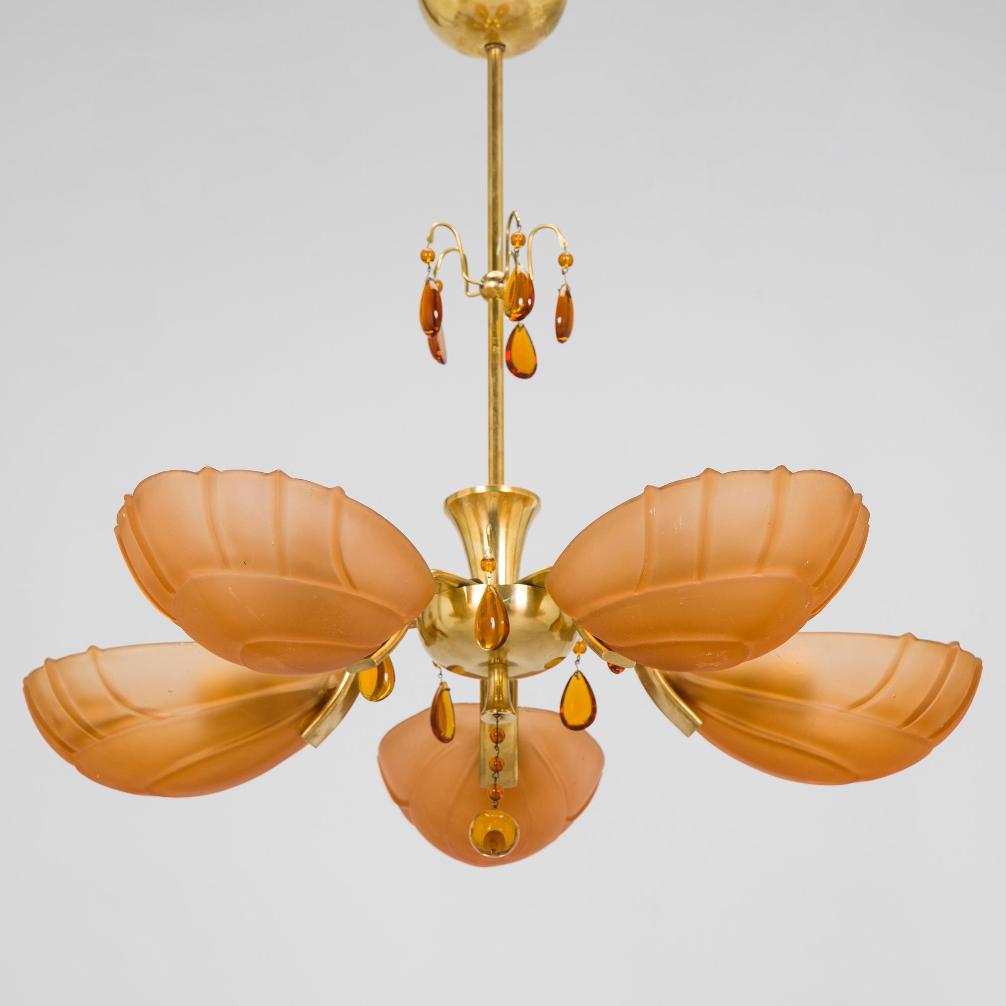 Paavo Tynell, taklampa modell 1469/5, Taito, 1930-tal.