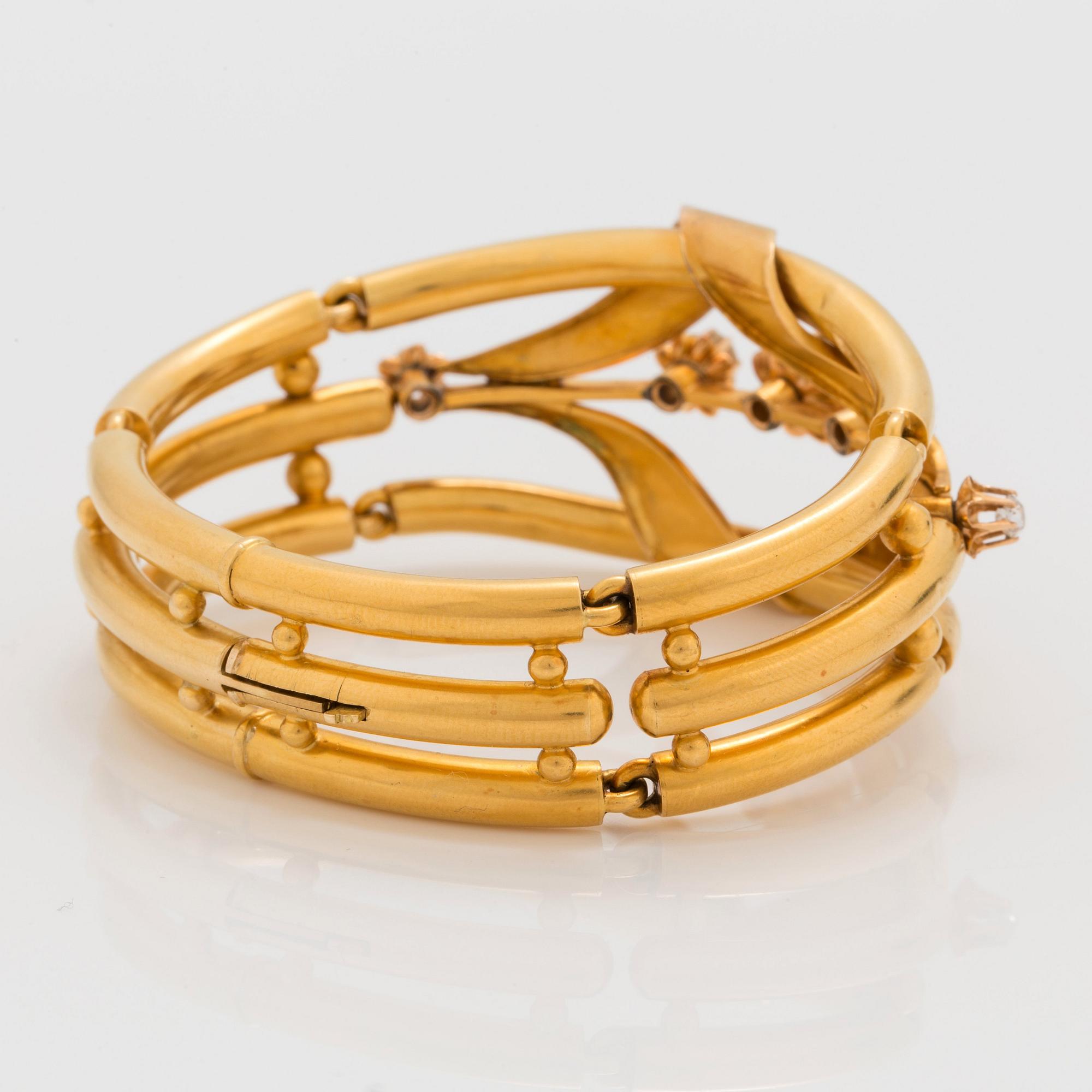 ARMBAND med gammalslipade diamanter totalt ca 1.50 ct. Troligen 1890-tal.