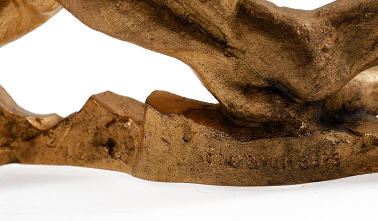 STIG BLOMBERG, skulptur, guldpatinerad brons. Sign och numr 2/16.