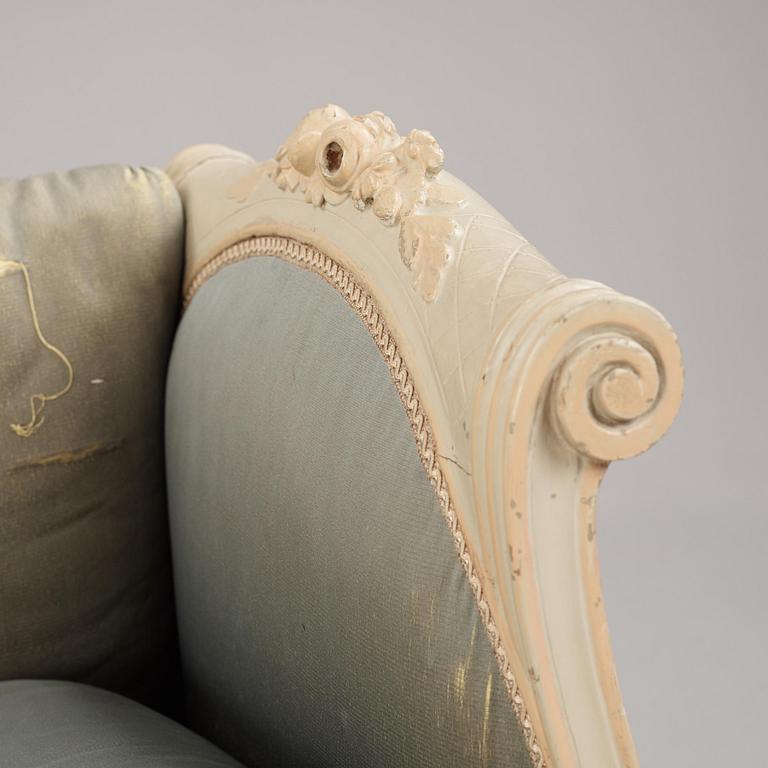 Bankettsoffa, tillskriven Carl Fredrik Flodin (stolmakare i Stockholm 1776-95), Gustaviansk.