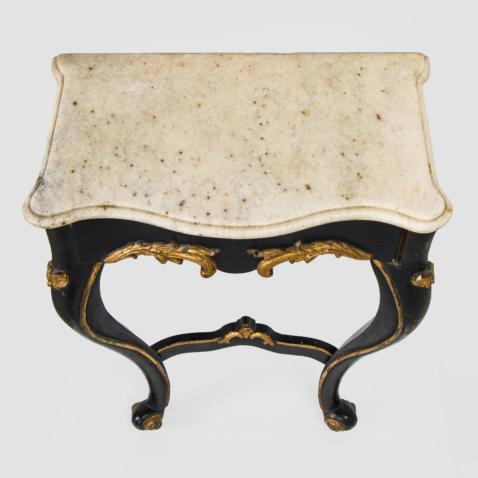 Peili ja konsolipöytä, uusrokookoo, 1800-luvun loppu.
