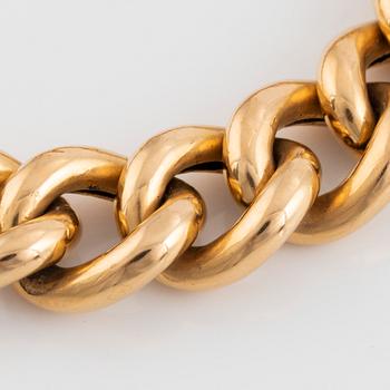 Bracelet, curb chain link in 18K gold, Gustaf Dahlgren & Co Malmö 1895.