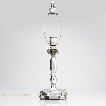 Georg Jensen, a table lamp, Copenhagen 1919, 830/1000 silver, design nr 79.
