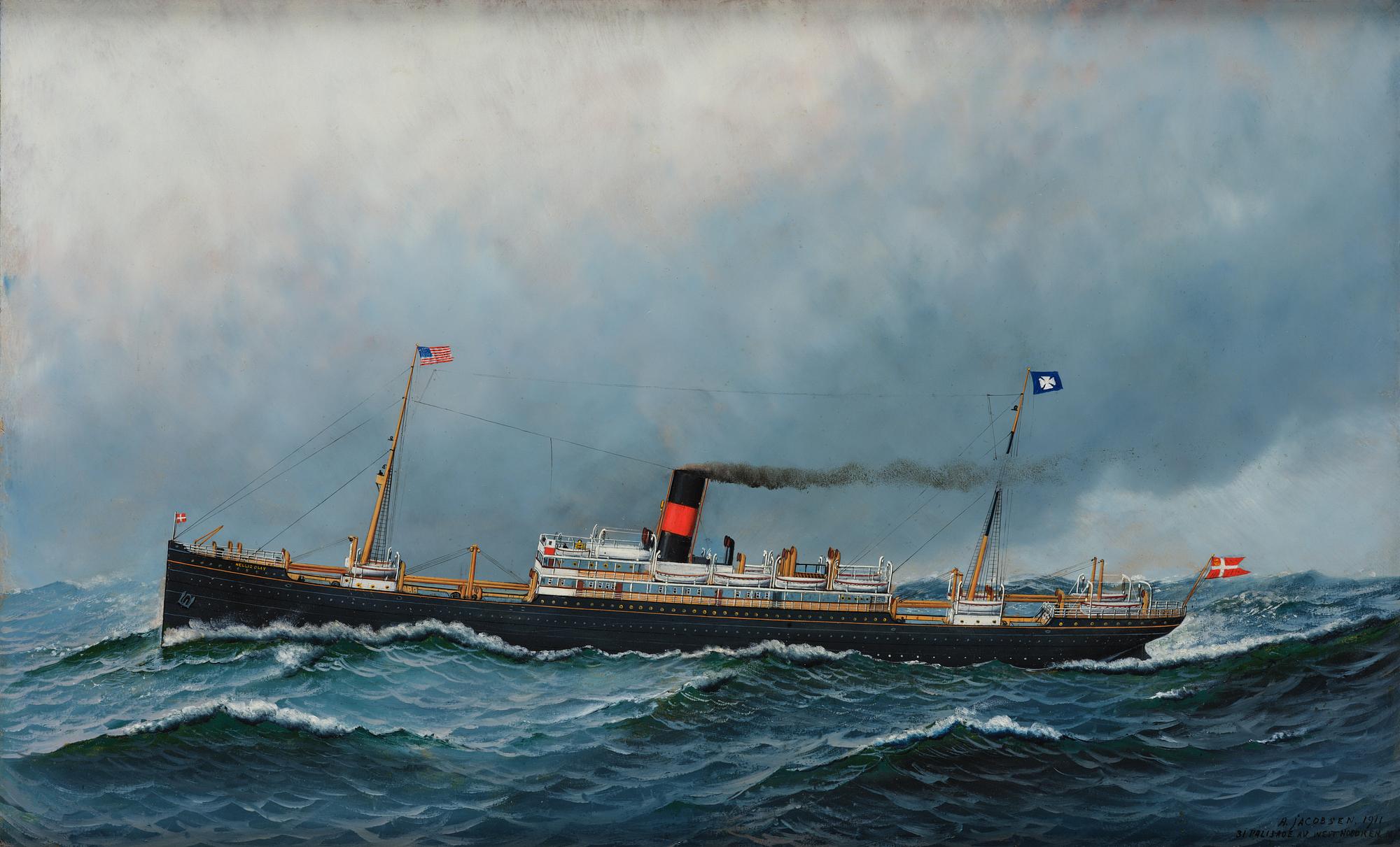 Antonio Jacobsen, "S/S Hellig Olav" DFDs.