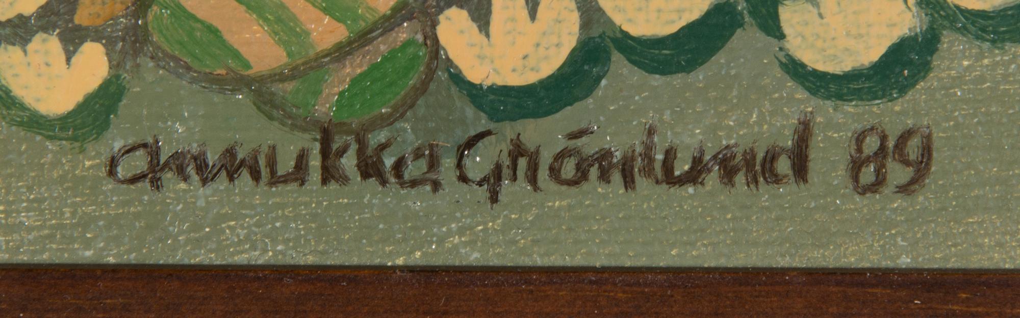 Annukka Grönlund, oil on board, signed and dated-89.