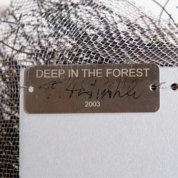 RITVA PUOTILA, an art textile 'Deep in the forest' signed Ritva Puotila Woodnotes 2003.