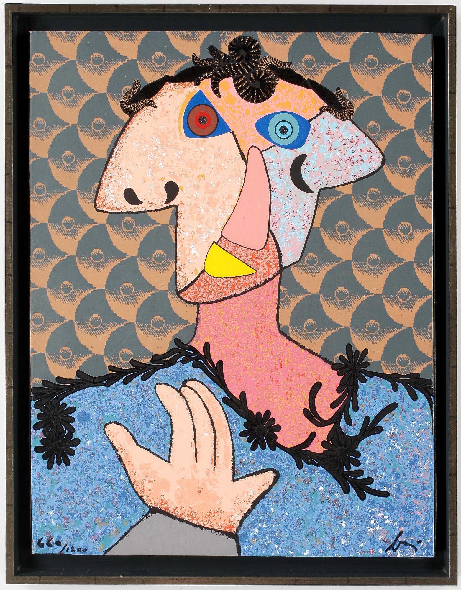 ENRICO BAJ, färgserigrafi, signerad och numrerad 660/1200.