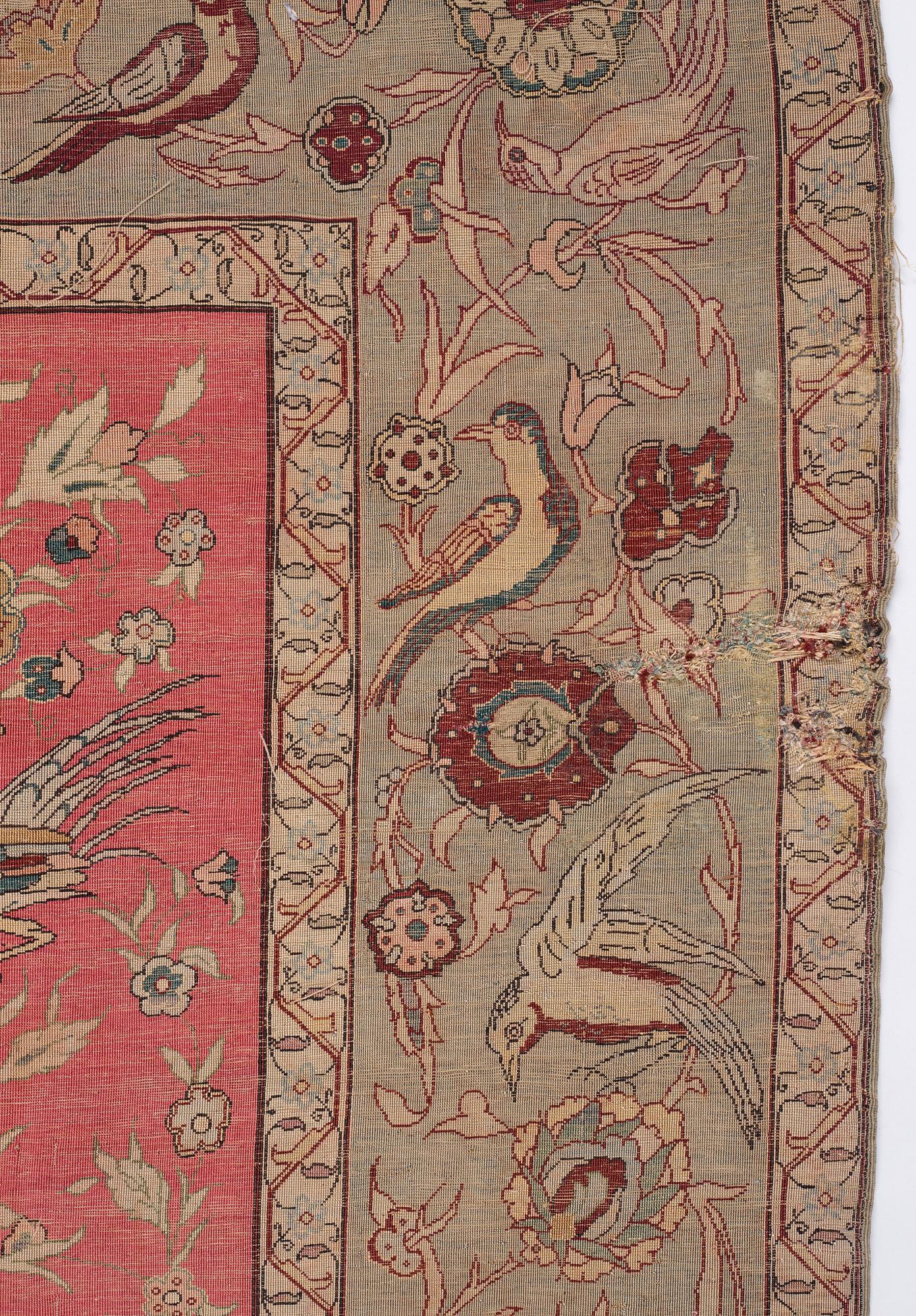 A rug, antique, silk with metal brocade, Istanbul, so called 'Koum Kapi', Ottoman empire,  ca 181,5 x 127,5 cm.