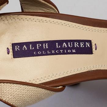 High heeled sandals by Ralph Lauren.
