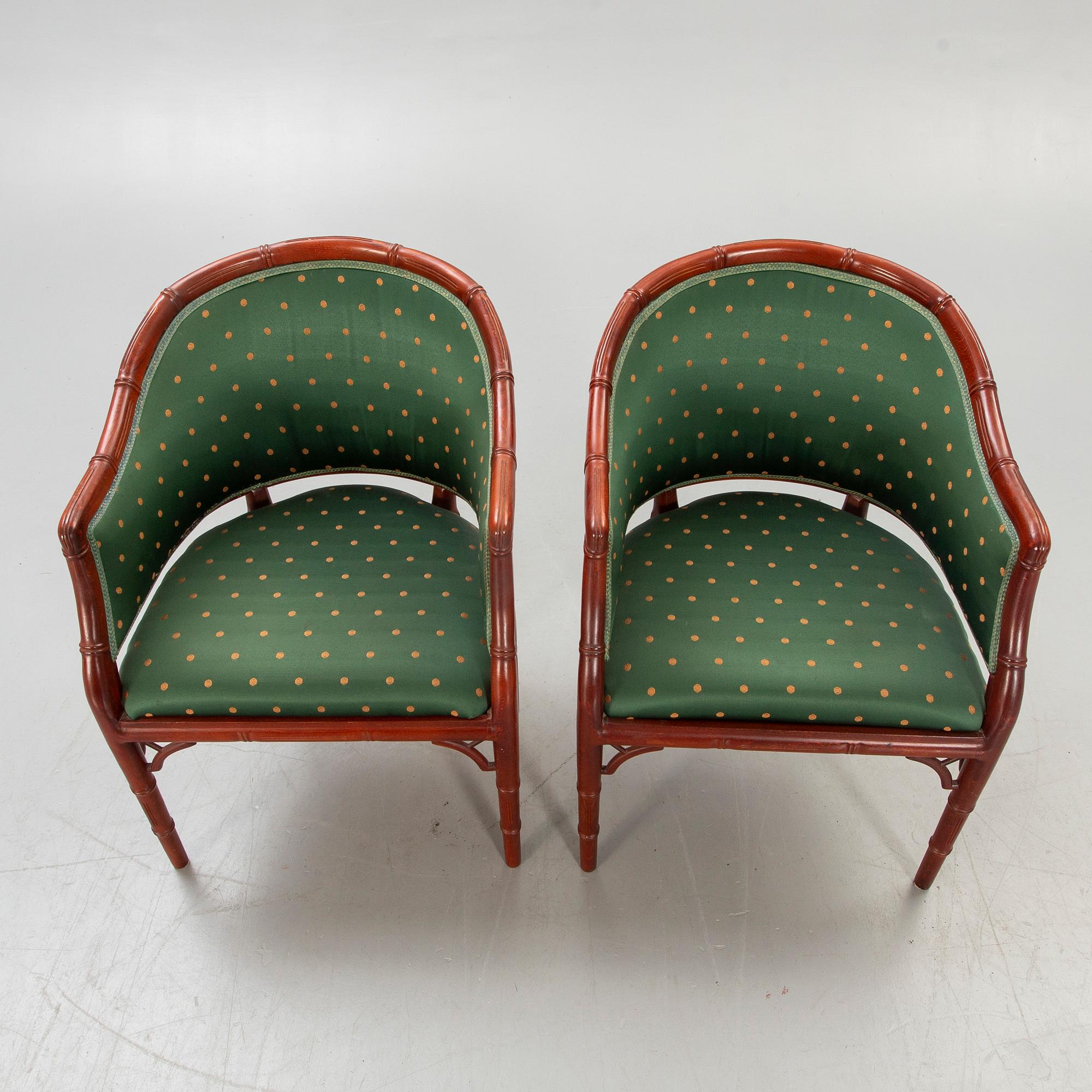 Armchairs / armchairs, a pair, Miranda of Sweden, late 20th century.