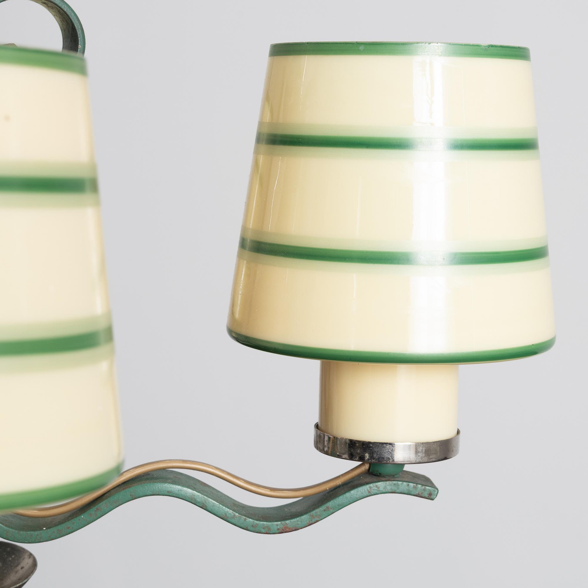 Harald Notini, a model "10894" ceiling lamp, Arvid Böhlmarks Lampfabrik, Stockholm, 1930s.