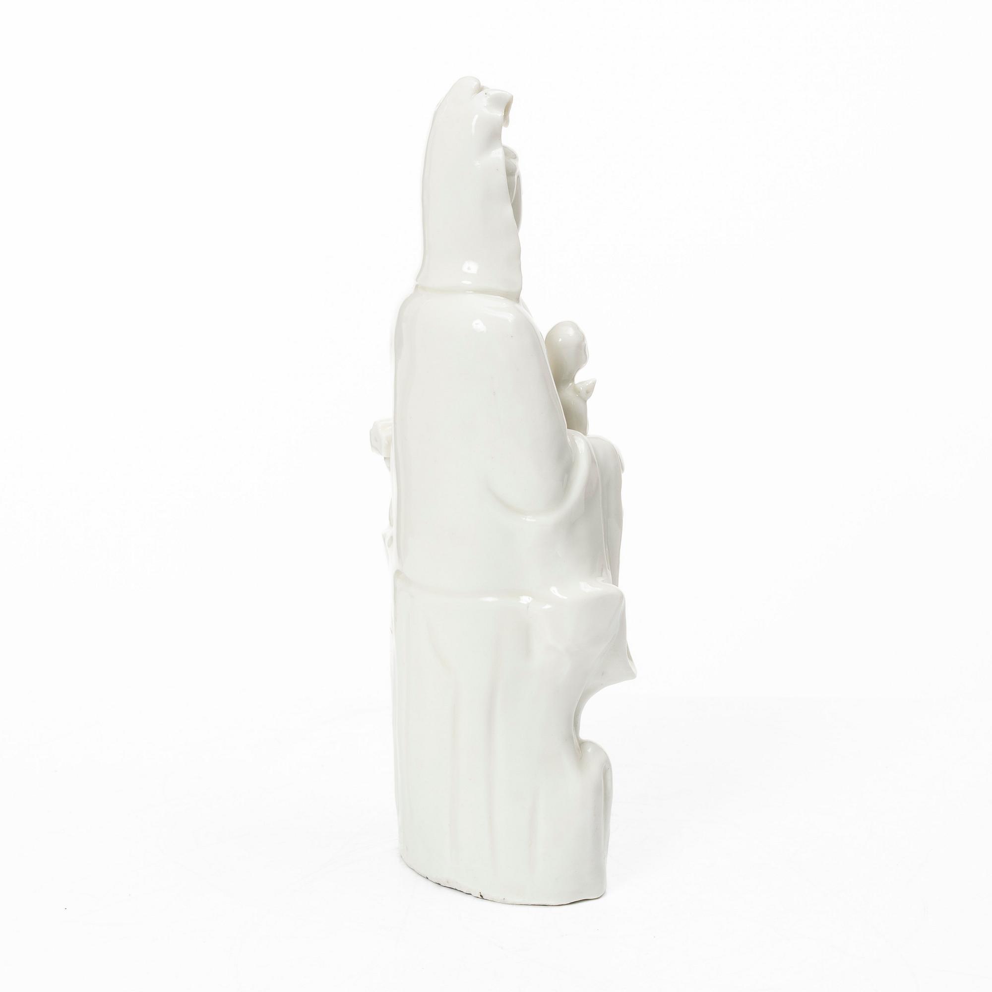 Guanyin, porslin, Blanc de Chine, Kina, sen Qingdynasti.