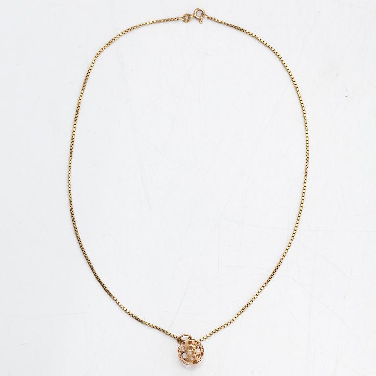 Liisa Vitali, hänge "Leppäkerttu", Westerback, Helsingfors med kedja 14K guld.