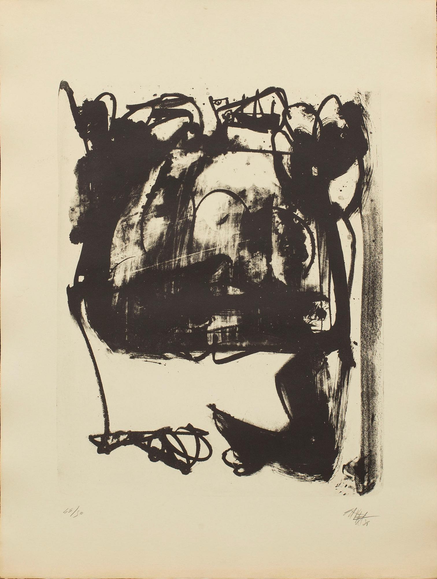 ANTONIO SAURA, lithographe, signed and numbered 44/50, dated 59.