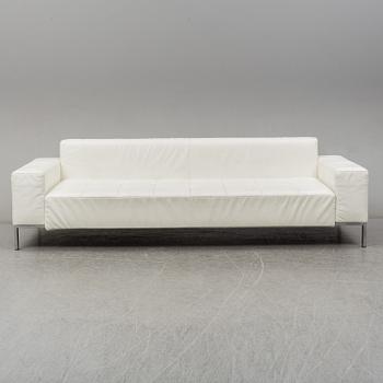 EMAF PROGETTI, an 'Alfa' leather covered sofa from Zanotta, Italy.