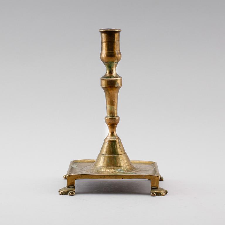 LJUSSTAKE, mässing, barock, 1700-tal.